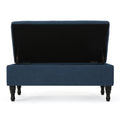 Hyatt Storage Ottoman Navy Blue Fabric