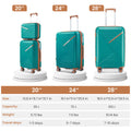 Luggage Sets 4 Piece 14 20 24 28 , Expandable Lightweight Suitcase With 4 Double 360 Degrees Mute Spinner Wheels Pp Materials Durable Tsa Lock Travel Luggage Coral Green Polypropylene