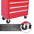 5 Drawer Metal Rolling Tool Chest With Wheels,Tool Storage Cabinet With Locking System Red Steel