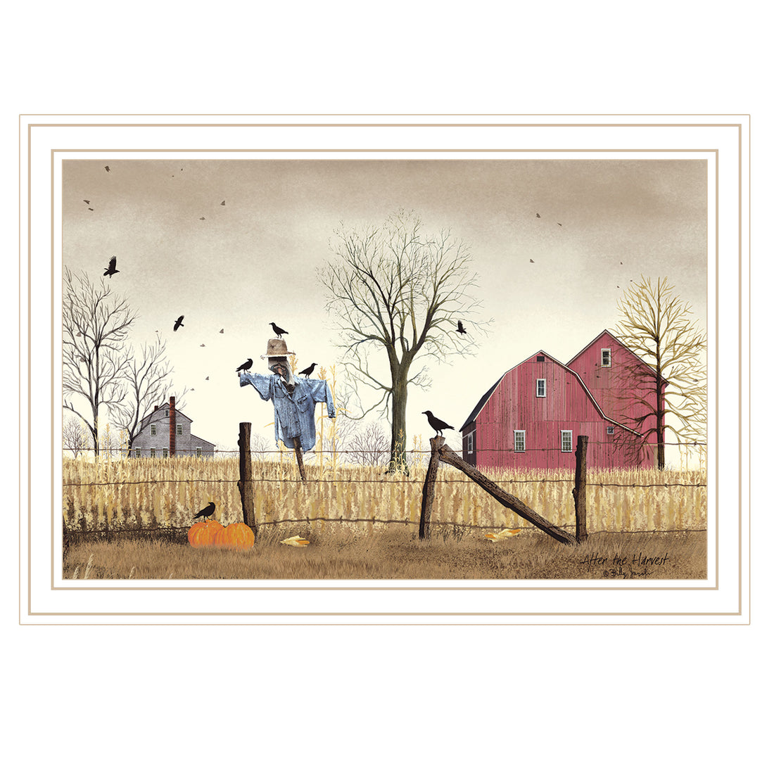 After The Harvest White Framed Wall Art For Living Room, Bedroom Wall Art Print For Home Decor By Billy Jacobs Multicolor Wood Paper