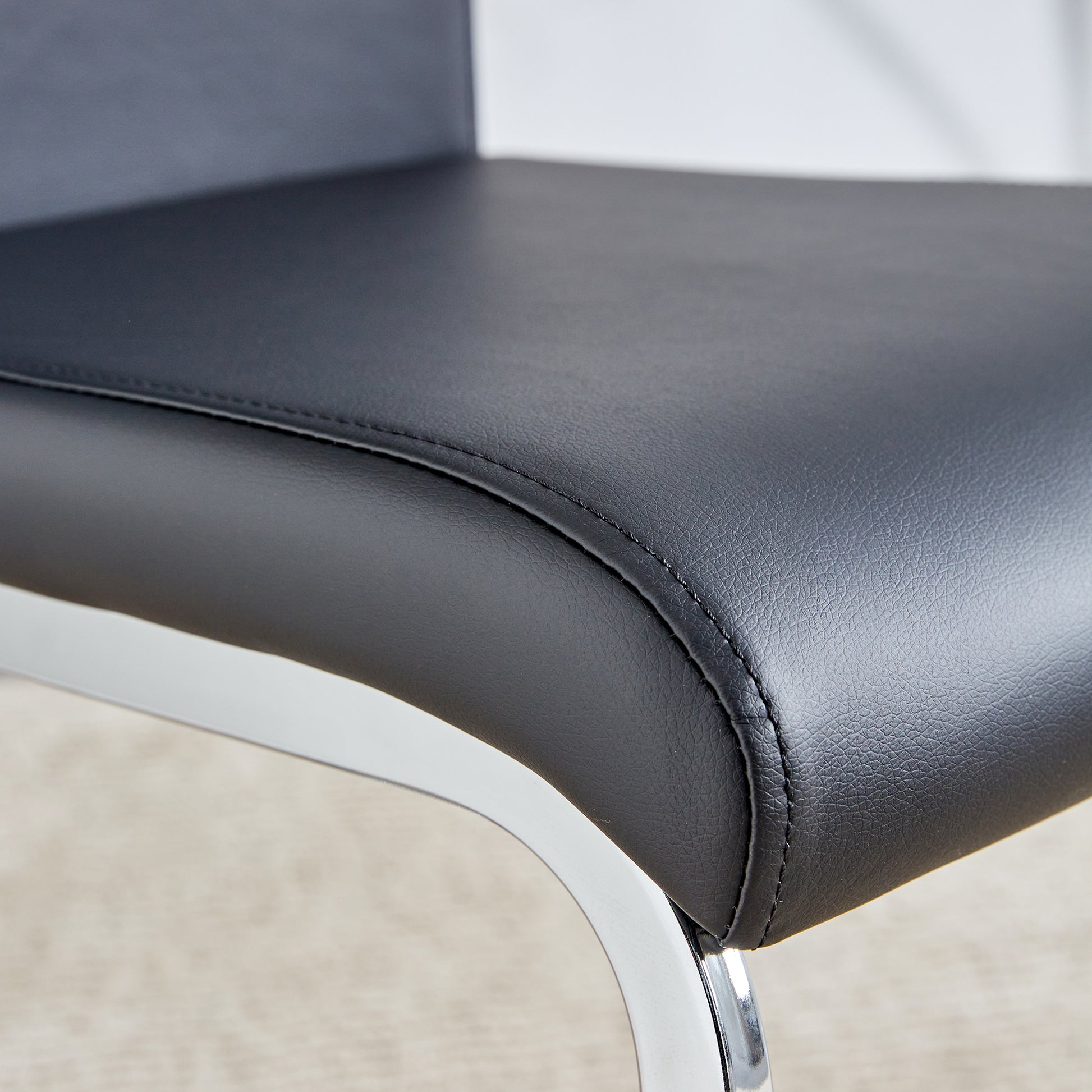 Table And Chair Set, Large Modern Rectangular Glass Table, Can Accommodate 6 8 People, Equipped With A 0.39 Inch Tempered Glass Tabletop And Large Mdf Table Legs, Comfortable And Soft Chairs. Transparent Mdf Glass