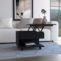 Portland Lift Top Coffee Table Black Primary Living Space Modern Freestanding Rectangular Hutch Coffee & End Tables Rectangular Mdf Engineered Wood