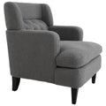 Upholstered Accent Chair Tufted Armchair For Living Room And Bedroom, Dark Grey Dark Grey Birch Foam Teddy