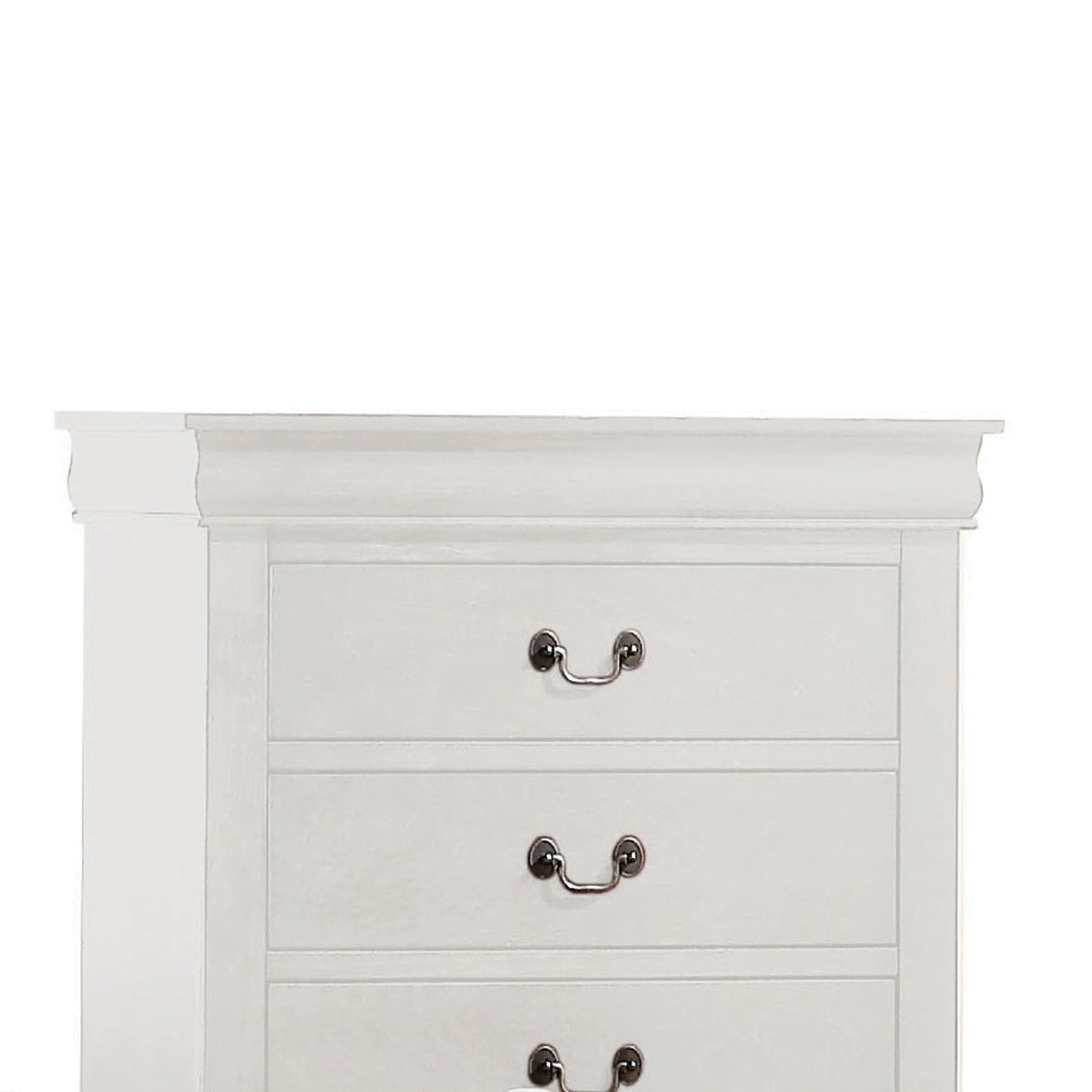 White 5 Drawer Chest With Metal Handles White Bedroom Particle Board Mdf