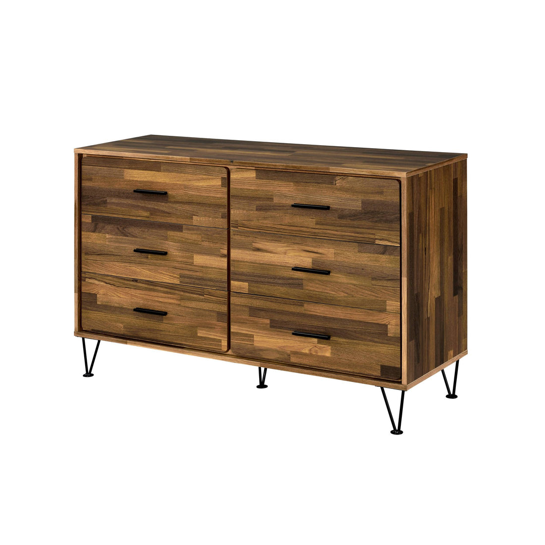 Walnut 6 Drawer Dresser Walnut Bedroom Contemporary Particle Board