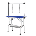 Large Grooming Table For Pet Dog And Cat With Adjustable Arm And Clamps Large Heavy Duty Animal Grooming Table, 42'' Blue Blue Stainless Steel