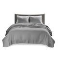 3 Piece Quilt Set Grey King Cal King King Grey Cotton