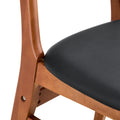 The Stylish And Durable Solid Wood Dining Chair, Small Curved Back, Pu Cushion, And Beautiful Shape Match Perfectly With Any Room And Everyday Use Walnut Set Of 2 Rubber Wood