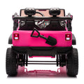 24V Two Seater Kids Ride On Truck Car W Parents Control,200W*2,Seat Width 20.28In,Four Wheel Suspension,Led Lights,Music,Mp3,Bluetooth,Two Independent Seat Belts,Suitable For Off Road For Kids Aged 3 Pink 100 149 Lbs Polypropylene