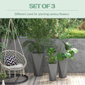 Outsunny Set Of 3 Tall Planters, 28.75