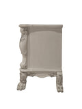 Bone White 2 Drawer Nightstand White 2 Drawers Bedroom Rectangle Felt Lined Drawers White Wood