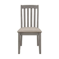 Set Of 2 Dining Chairs With Upholstered Seat In Coastal Grey Solid Grey Dining Room Dining Chairs Slat Back Set Of 2 Mdf