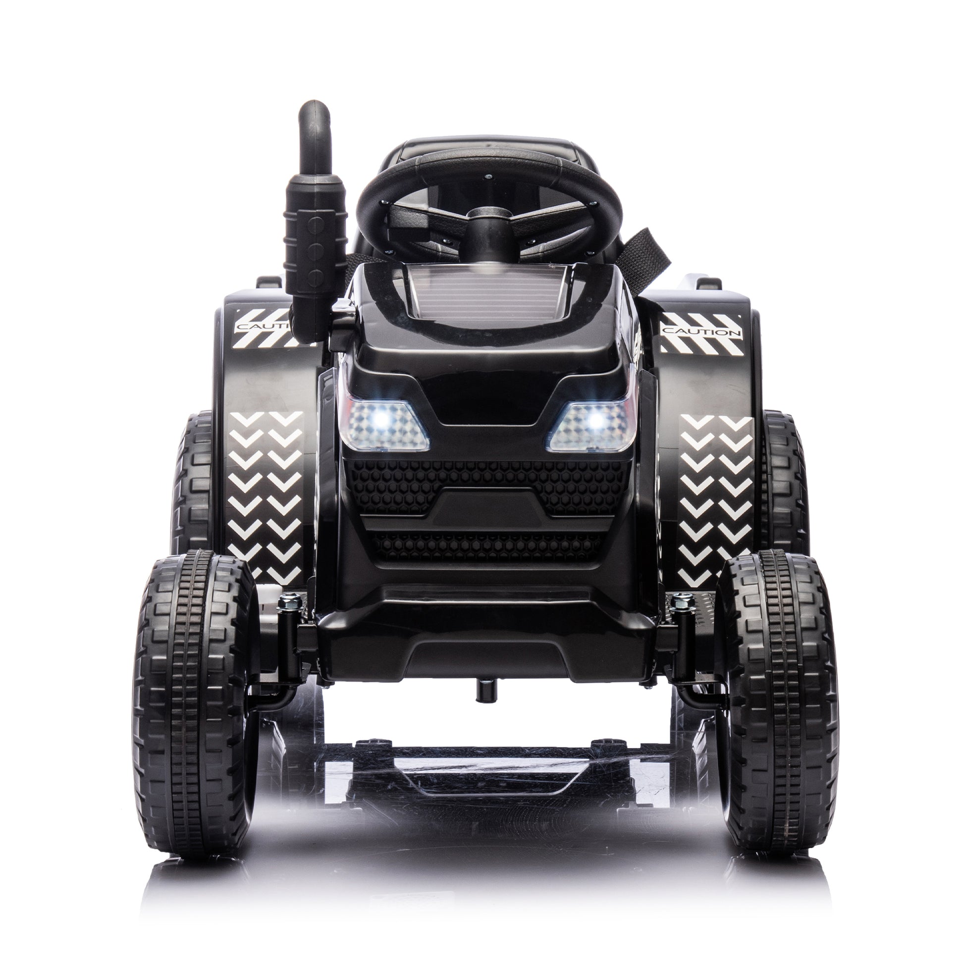12V Kids Ride On Electric Tractor Black Knight,Kids Ride On Toy.2Wd,Non Skid Tires, Steering Wheel, Foot Pedal,With Removable Storage Tug,Light,Bluetooth,Music,Mp3,Usb,Power Display For Kids Aged 2 3. Black 50 99 Lbs Polypropylene
