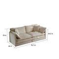 Modern Fabric Loveseat Sofa Couch For Living Room, Upholstered Large Size Deep Seat 2 Seat Sofa With 4 Pillows ,Beige Chenille Beige Chenille 2 Seat