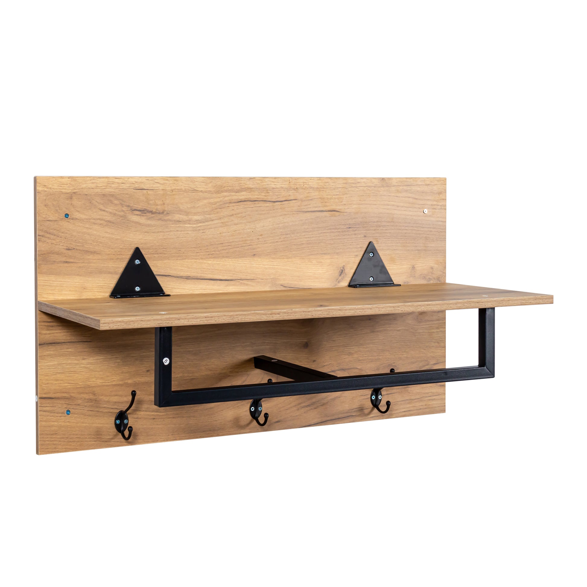 Hallway Shoe Cabinetmodern Coat Rack With 3 Hooks And Coat Hanger For Entryway Oak Particle Board Mdf