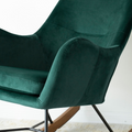 Chelsea Green Velvet Rocking Chair Solid Green Bedroom Foam Wipe Clean Foam Velvet