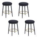 24.75'' Modern Counter Stools Set Of 4,Black Counter Stools With Iron Frame,Sponge Cushion,Footrest,Suitable For Kitchen Bedroom Dining Room. Iron Black Kitchen Sponge Round Modern Set Of 4 Or More