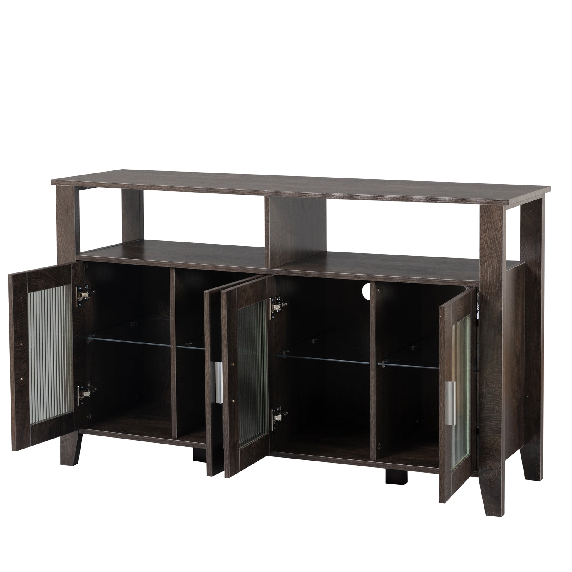 Drawerdresser Cabinet,Barcabinet,Buffetsideboard,Storagecabinet,Buffet Server Console Tablestorge,Changhong Glass Door,Toughened Glass Shelf,Fordining Room,Living Room,Kitchenhallway,Color:Gray 5 Or More Spaces Gray Primary Living Space Built In Lighting