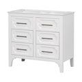 36'' Bathroom Vanity Without Sinkfree Standing Single Vanity Set With Four Drawers, Solid Wood Frame Bathroom Storage Cabinet Only Not Include Sink 4 White Bathroom Freestanding Solid Wood Mdf Painted