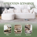 Coolmore Boucle Sofa 3 Seater For Living Room Oversized Comfy Sofa L Shape Sofa Couch With Chaise Home Furniture Sleeper Sectional Sofa For Apartment, Office Left Hand Facing Beige Beige Primary Living Space Foam Boucle 3 Seat