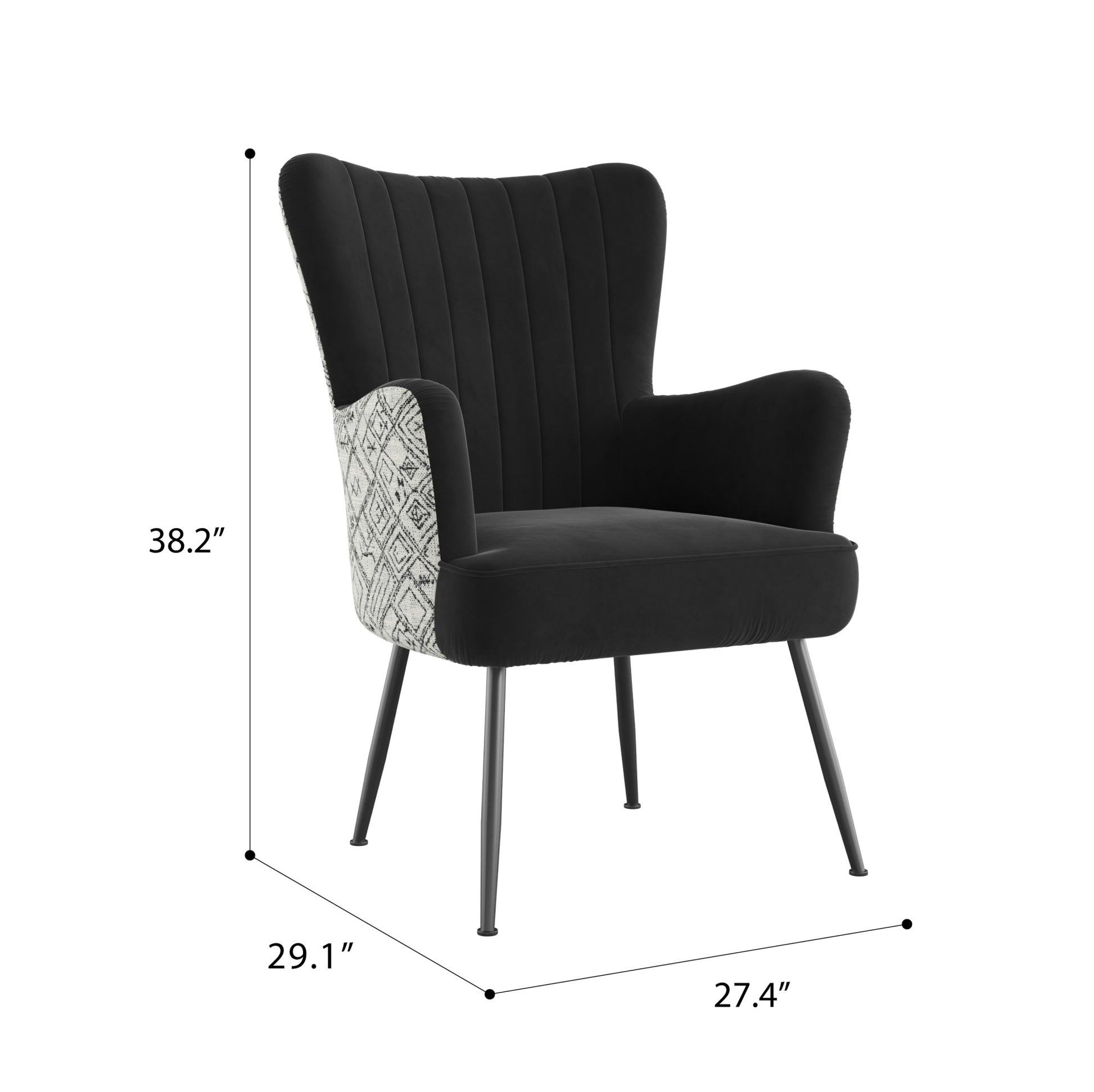 Amirra Black Accent Chair Black Foam Solid Wood
