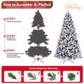 8Ft Pe Pvc Pine Mixed Christmas Tree With Colorful Warm Light 10 Function Led, Memory Wire & Easy Power Technology Green,White Polyethylene