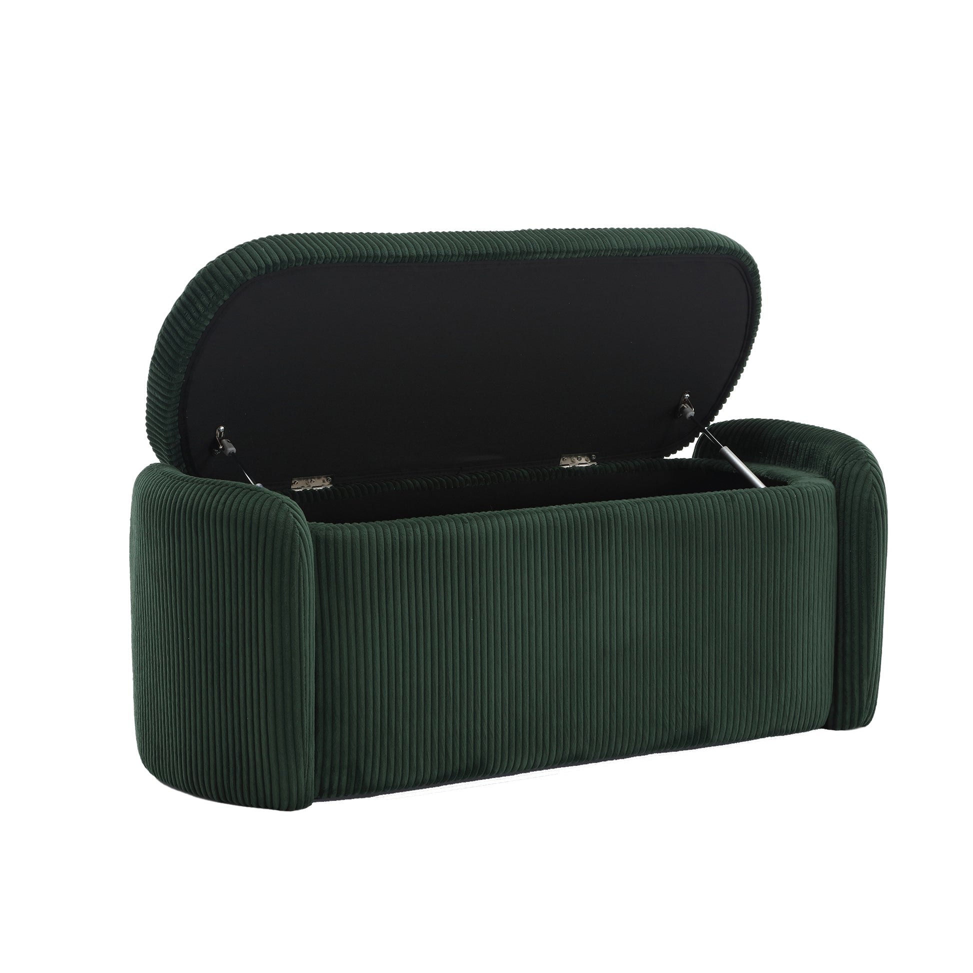 Coolmore Storage Ottoman,Bedroom End Bench,Upholstered Fabric Storage Ottoman With Safety Hinge, Entryway Padded Footstool, Ottoman Bench For Living Room & Bedroom Emerald Emerald Foam Corduroy
