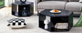 Modern Minimalist Black Hexagonal Coffee Table Set.Hexagonal Mdf Coffee Table, Characteristic Pattern Stickers, Multi Hole Design To Give More Storage Space.Two Coffee Tables Of Different Sizes.