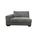 Bella Grey Corduroy Right Facing 3 Piece Sectional Grey Wood Corduroy 3 Seat