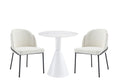 Two Chairs And A Table Set White Mdf Metal