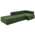 105.5'' L Shaped Modular Sectional Sofa,Minimalist Corduroy Floor Couch Set,Convertible Foam Filled Cloud Couch For Living Room,3 Pc Free Combination,No Assembly Required,3 Colors Green Corduroy 4 Seat