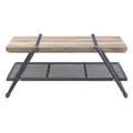 Oak And Sandy Grey 1 Shelf Coffee Table Oak Primary Living Space Shelves Rectangular Wood Metal Sled
