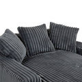 Coolmore Corduroy Lazy Sofa With 3 Back Pillows,Comfy Sofa Deep Seat Couch For Living Room,Club Dark Gray Dark Gray Primary Living Space Foam Corduroy 1 Seat