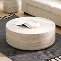 39.37'' Faux Mars Pattern Coffee Tables For Living Room Round Tea Faux Travertine Textured Table For Living Room, No Need Assembly. Marble Fiberglass