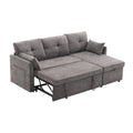 United We Win Furniture, Modular L Shaped Sofa, Modular Long Sofa With Reversible Chaise Lounge, Sofa Bed, Sleeper Sofa, Modular Sofa Combination With Storage Seats. Dark Gray Chenille 3 Seat