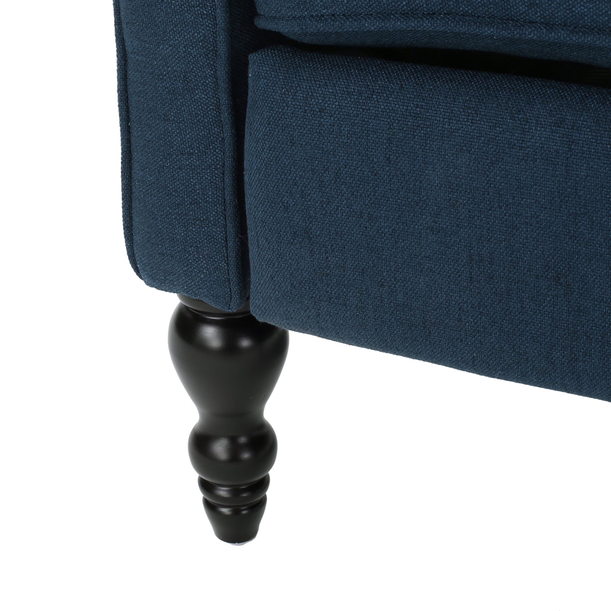 Dark Blue Tufted Fabric Arm Chair Recliner Dark Blue Polyester