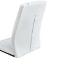 Table And Chair Set. Large Modern Rectangular Table With Black Textured Top And Black Metal Legs. Soft And Comfortable Pu Seats, Faux Leather Upholstered Seats And Sturdy Metal Legs. White Black Seats 4 Sintered Stone