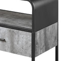 Concrete Grey And Black 3 Drawer Tv Stand Black Grey Primary Living Space 60 69 Inches Industrial Wood Metal