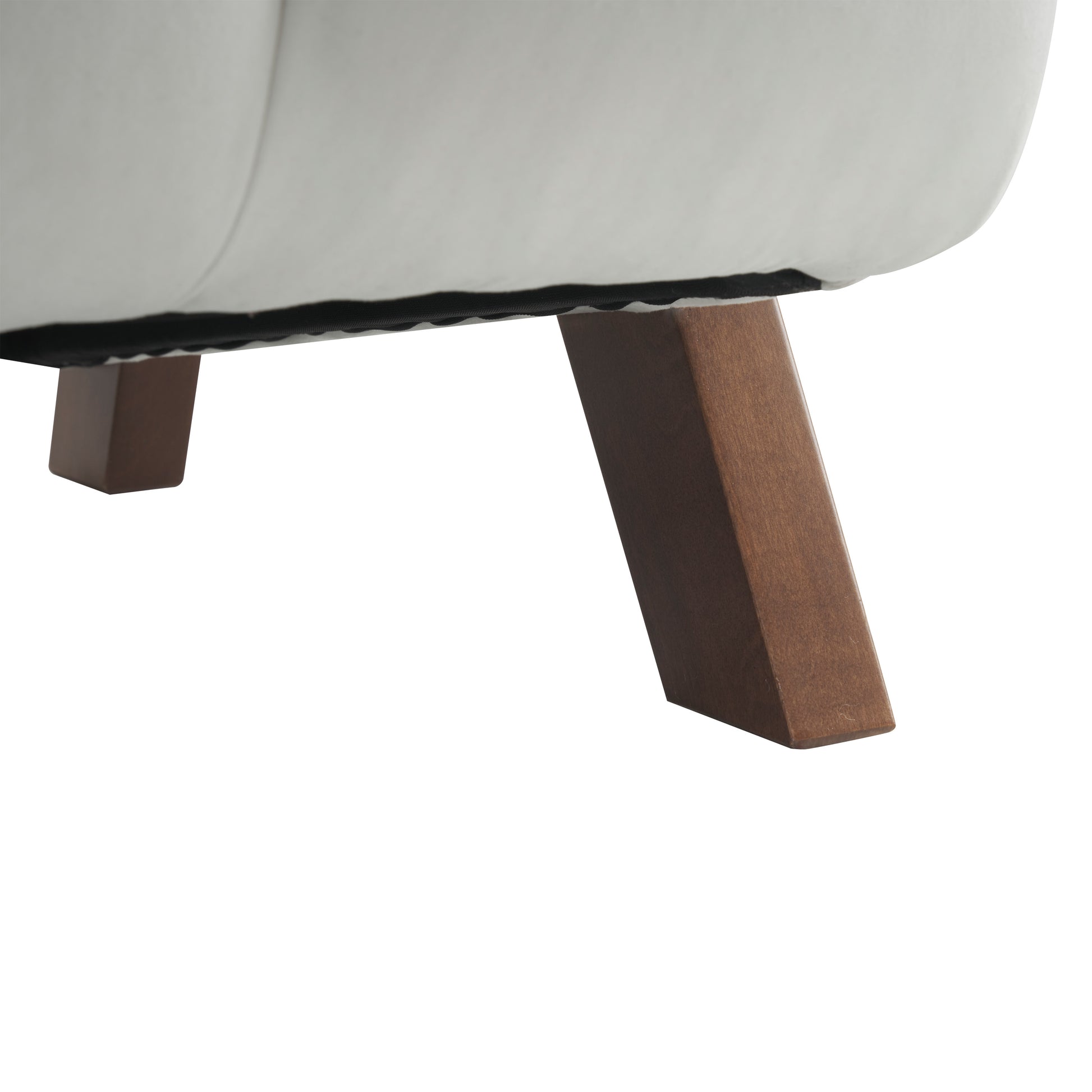 Mid Century Modern Accent Chair With Solid Wood Frame, Upholstered Living Room Chairs With Thick Cushion, Comfy Tufted Arm Chair For Bedroom, Living Room, Velvet, Ivory Ivory White Velvet