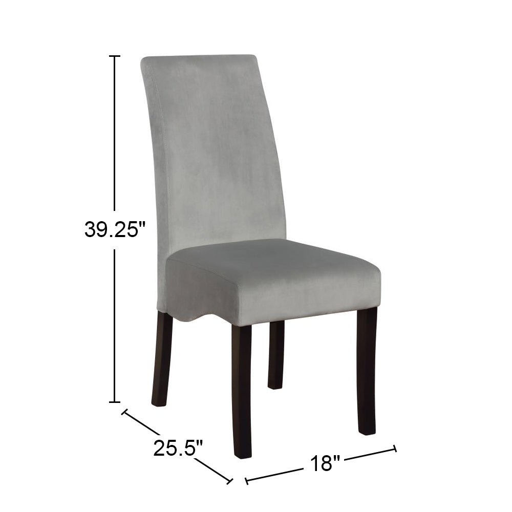 Set Of 2 Velvet Upholstered Dining Side Chairs, Grey And Black Solid Grey Dining Room Rectangular Dining Chairs Set Of 2 Mdf,Velvet