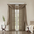 Solid Crushed Curtain Panel Pair 2 Pcs Window Panels Taupe Polyester