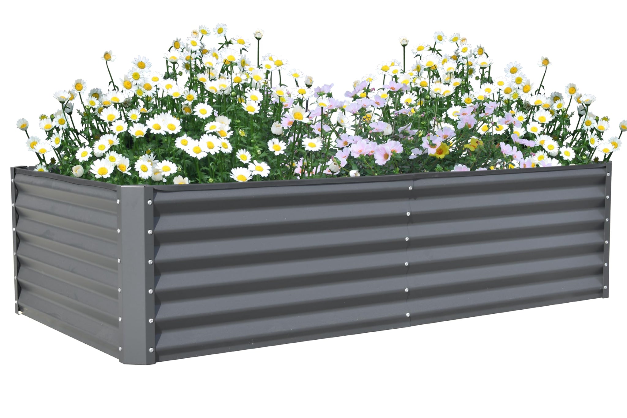 5ft long planters box 6X3X1.5Ft Galvanized Raised Garden Bed, Outdoor Planter Garden Boxes L