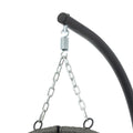 Egg Chair With Stand Indoor Outdoor Swing Chair Patio Wicker Hanging Egg Chair Hanging Basket Chair With Stand For Bedroom Living Room Balcony Gray Steel