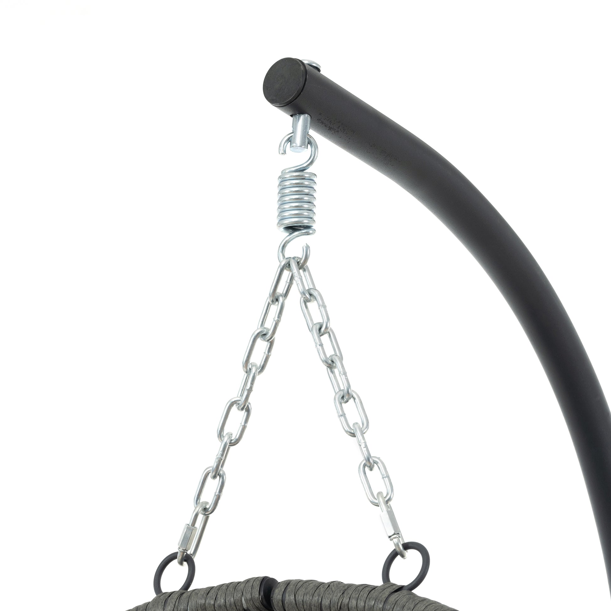 Egg Chair With Stand Indoor Outdoor Swing Chair Patio Wicker Hanging Egg Chair Hanging Basket Chair With Stand For Bedroom Living Room Balcony Gray Steel