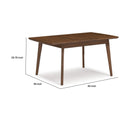 64 Inch Wood Extendable Dining Table With Tapered Legs, Wood Grain, Brown Brown Solid Wood