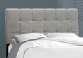 Bed, Full Size, Bedroom, Upholstered, Grey Linen Look, Transitional Grey Foam Solid Wood Mdf