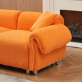 112 Inch Orange Teddy Velvet Fabric, With 3 Pillows, Three Sofa Can Be Placed In The Living Room And Other Scenes Orange Teddy Velvet Fabric, With 3 Pillows, Three Sofa Can Be Placed In The Living Roo Orange Polyester Blend 3 Seat