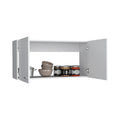 Napoles Wall Cabinet, Two Shelves, Double Door White Wall Mounted 1 2 Shelves White Kitchen Wall Mounted Particle Board