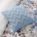 6 Piece Printed Quilt Set With Throw Pillows Blue King Cal King King Blue Cotton