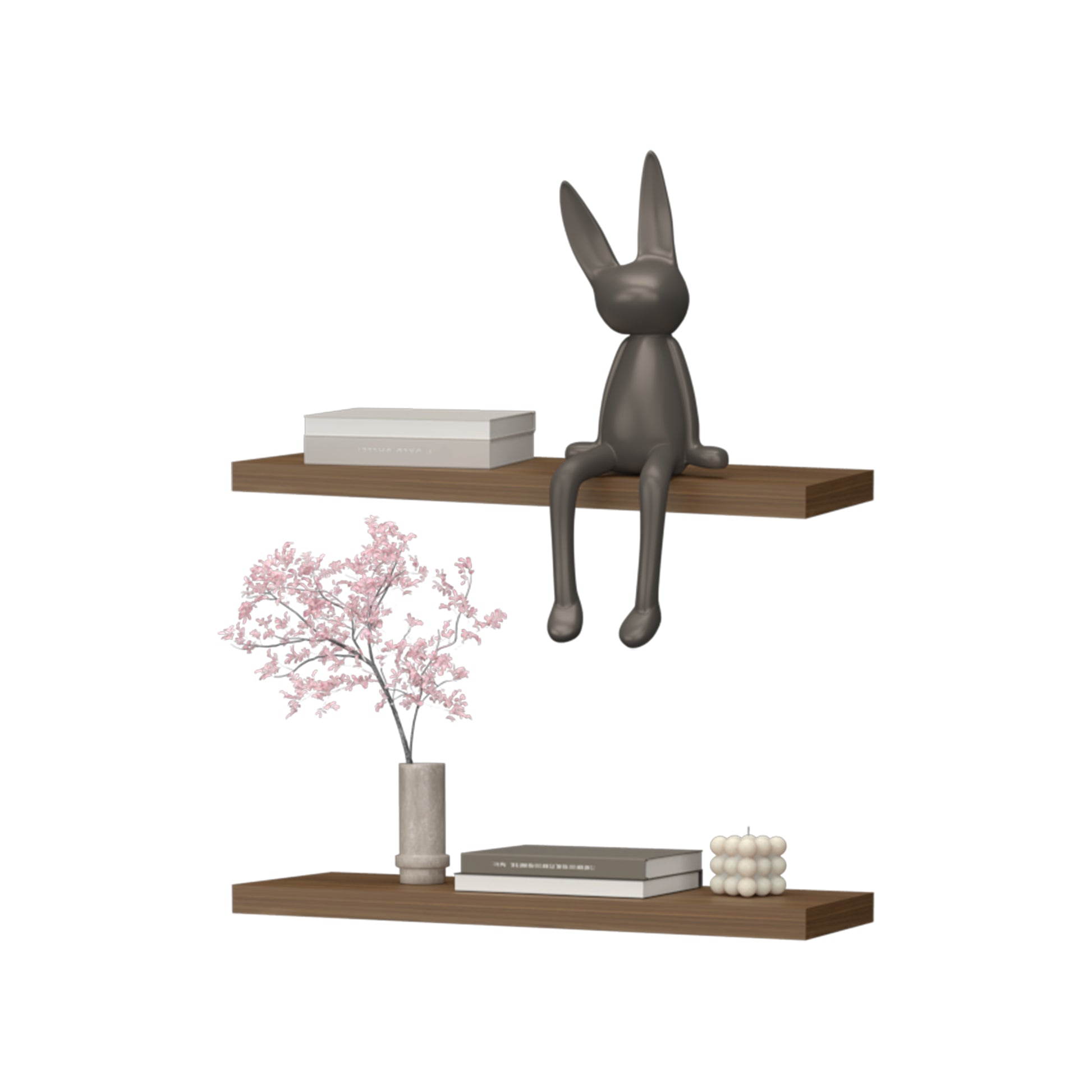 Iva Floating Shelf In Melamine, Mahogany Mahogany Floating Primary Living Space Modern Pine Wall Mounted Particle Board Melamine